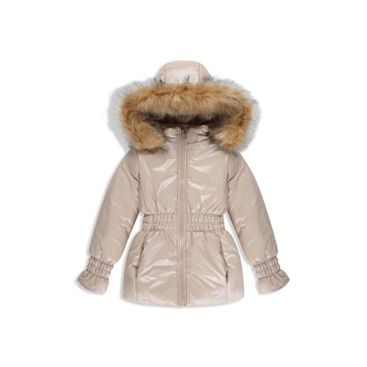 Glossy waisted coat Powder / 8