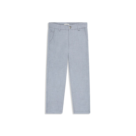 Elegant trousers faux  linen LT BLUE / 7