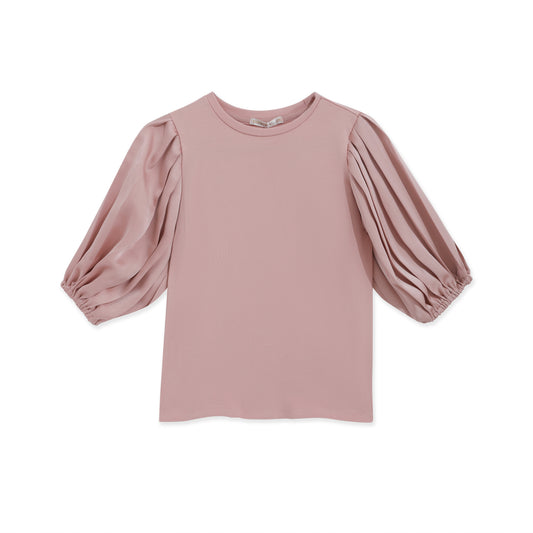 Satin Pleated Shirt 153 OLD PINK / 3