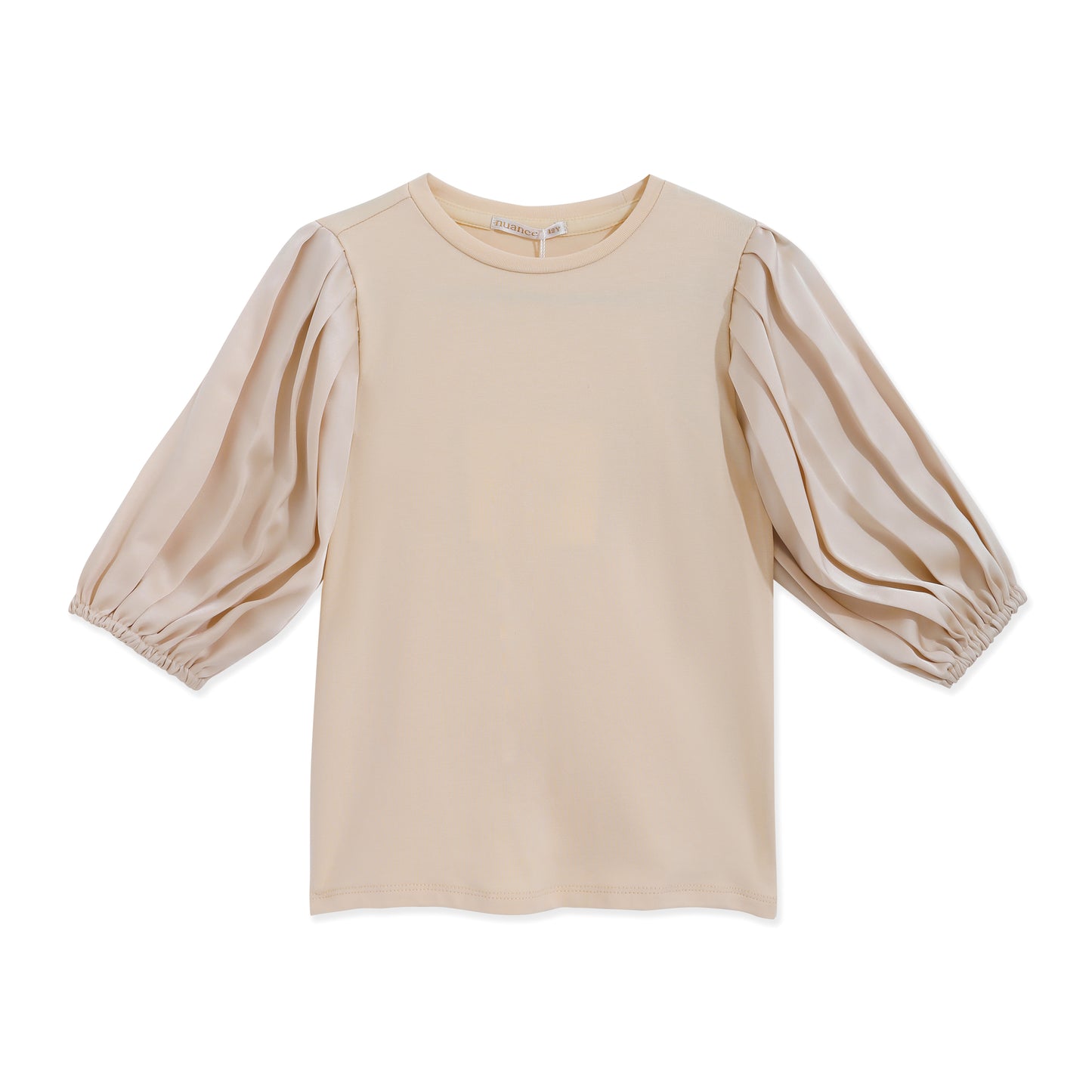 Satin Pleated Shirt 154 SAND / 12