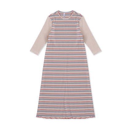 Long sleeve striped nightgown 041 STRIPE / 10