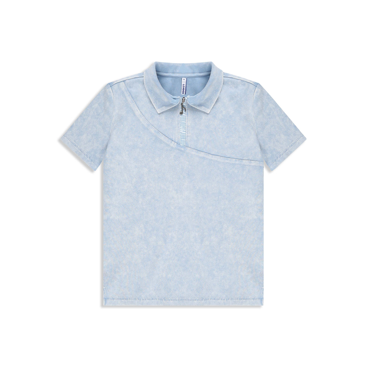 Printed polo shirt W/ zipper 321 BLUE / 8