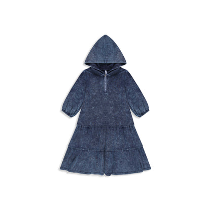Tiered  dress with hoodie 327 NAVY / 6