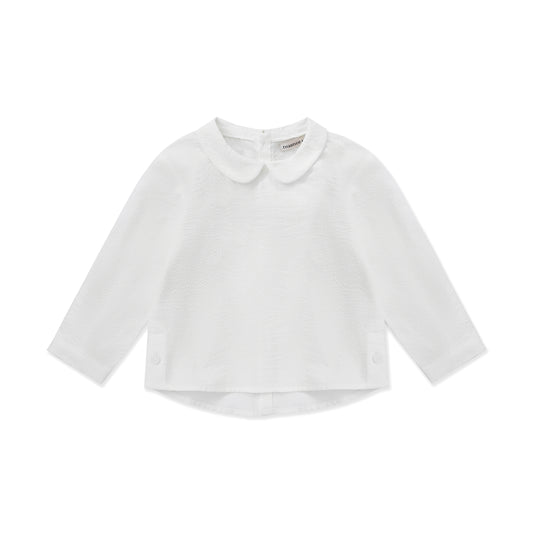 Baby Twill Texture Shirt 021 WHITE / 6M-12M