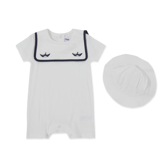 Collar and embroidery overalls 027 WHITE / 12M-18M