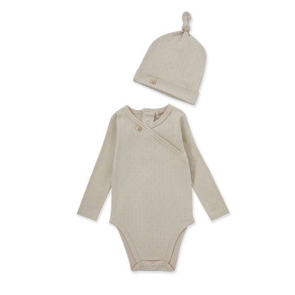 Ribbon Wrap bodysuit 211 BEIGE / 9M-12M
