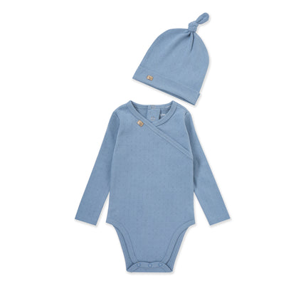 Ribbon Wrap bodysuit 211 BLUE / 9M-12M