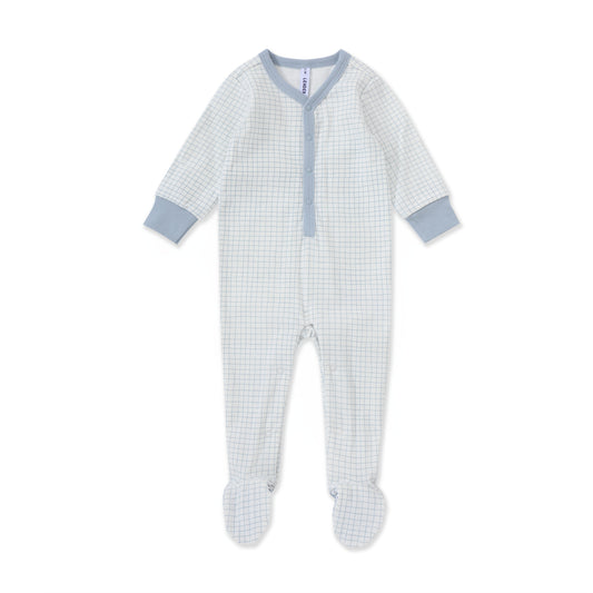 Button-down overalls pajamas 217 BLUE / 3M-6M