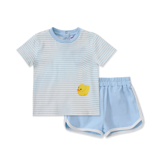 Ducky Ribbed Set 243 BLUE / 6M-12M