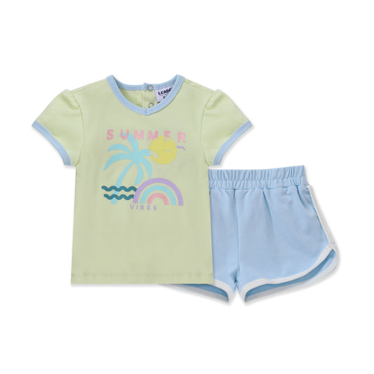 Palm Tropical ribbed set 244 BANANA / 6M-12M