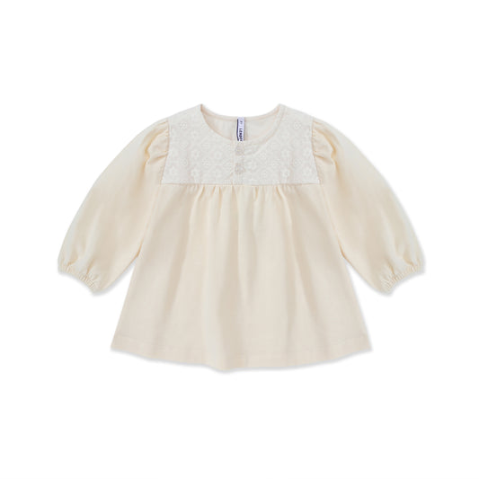 Shirt three quarter sleeve crochet combination 256 SAND / 4