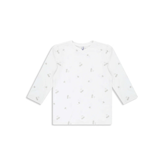 Three quarter sleeve shirt with embroidery 275 OFF WHITE / 10