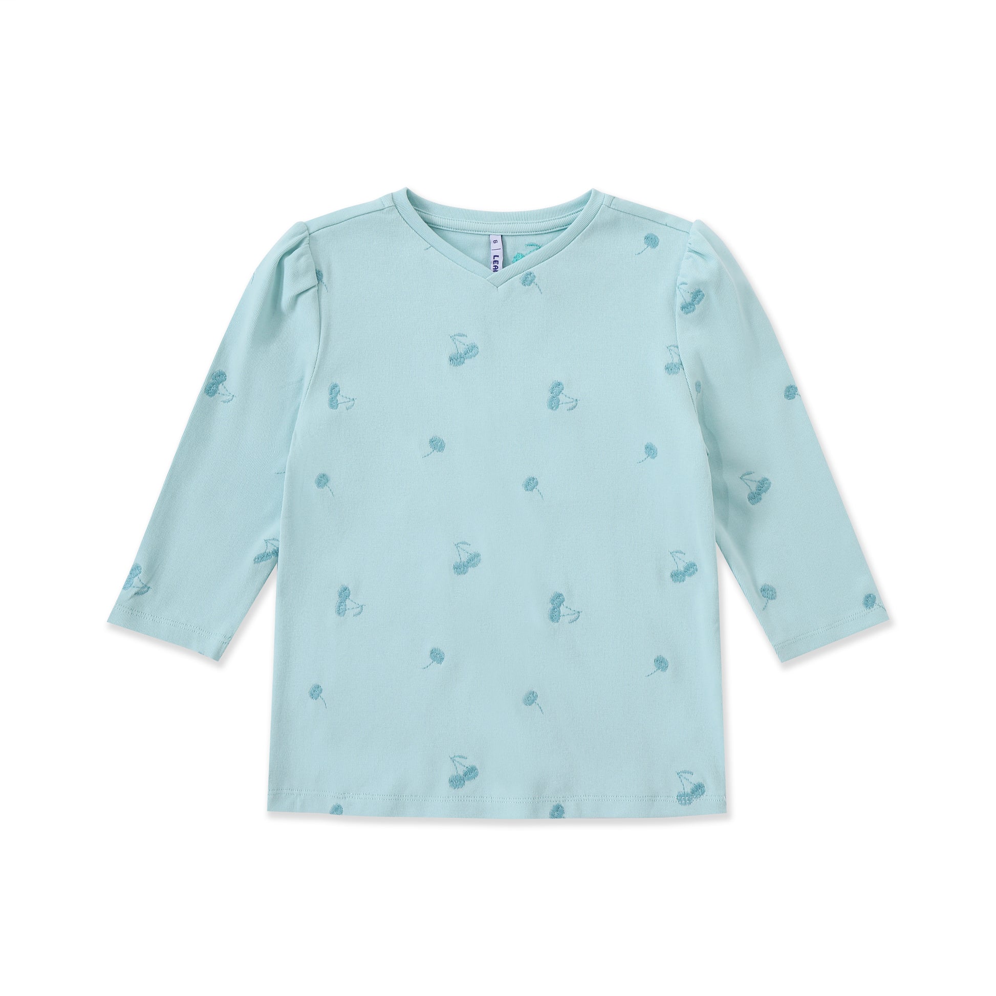 Three quarter sleeve shirt with embroidery 275 TORQUOISE / 6