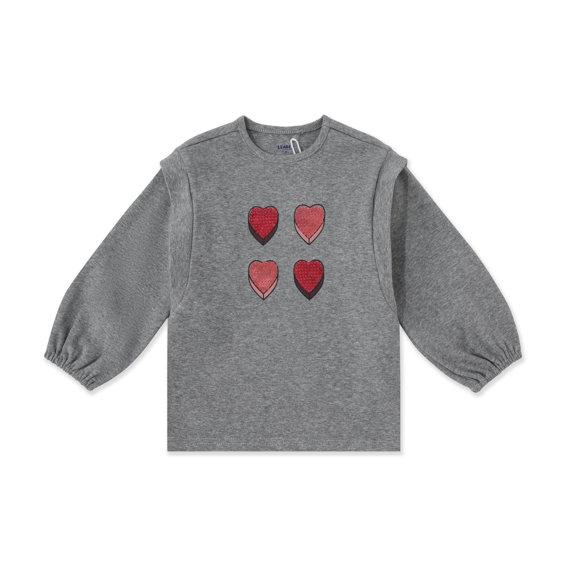 Sequin hearts shirt 006 Grey / 12
