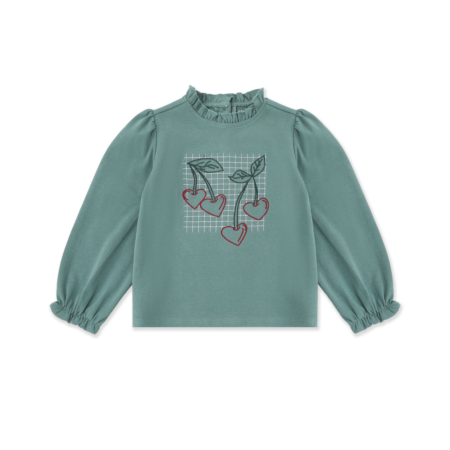 Cherry embroidery shirt 008 Green / 12