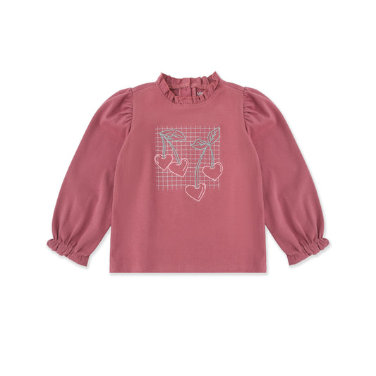 Cherry embroidery shirt 008 Purple / 12