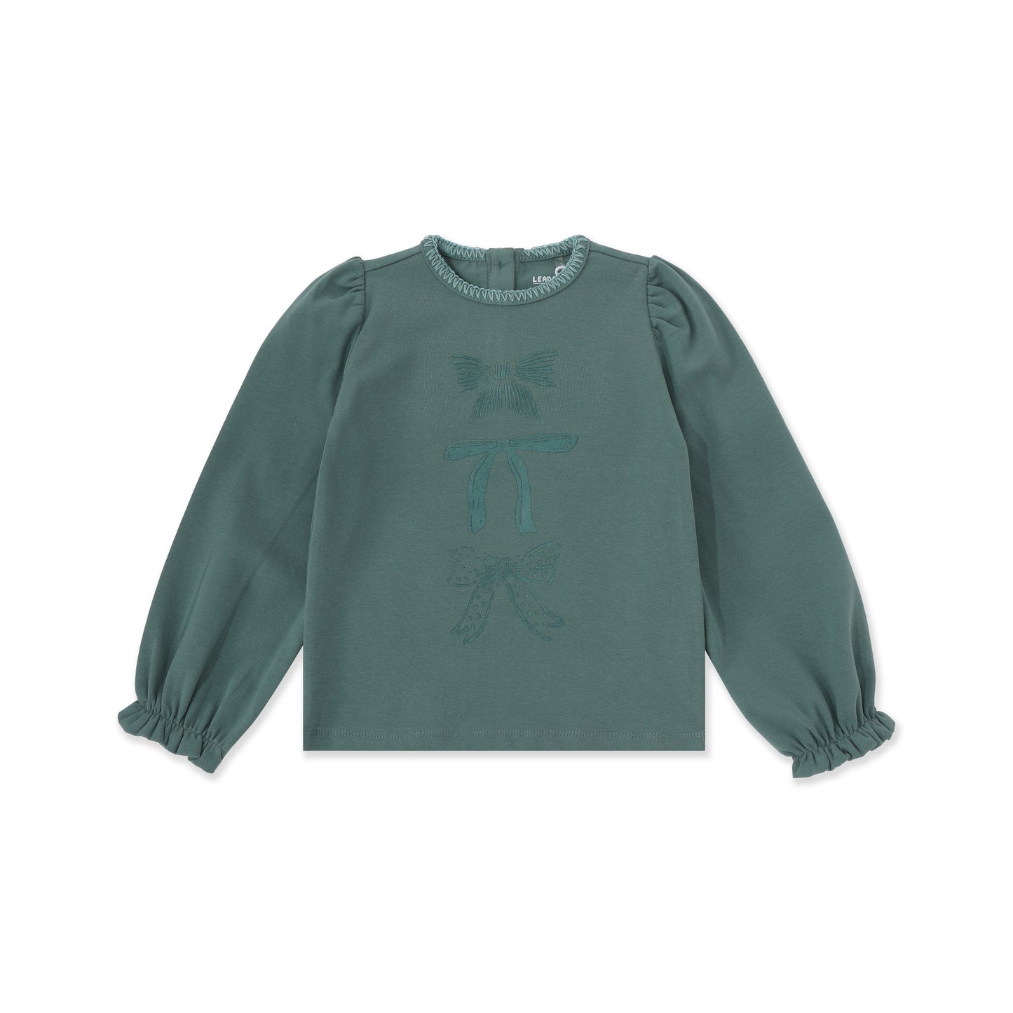 Bow printed shirt 009 Green / 14
