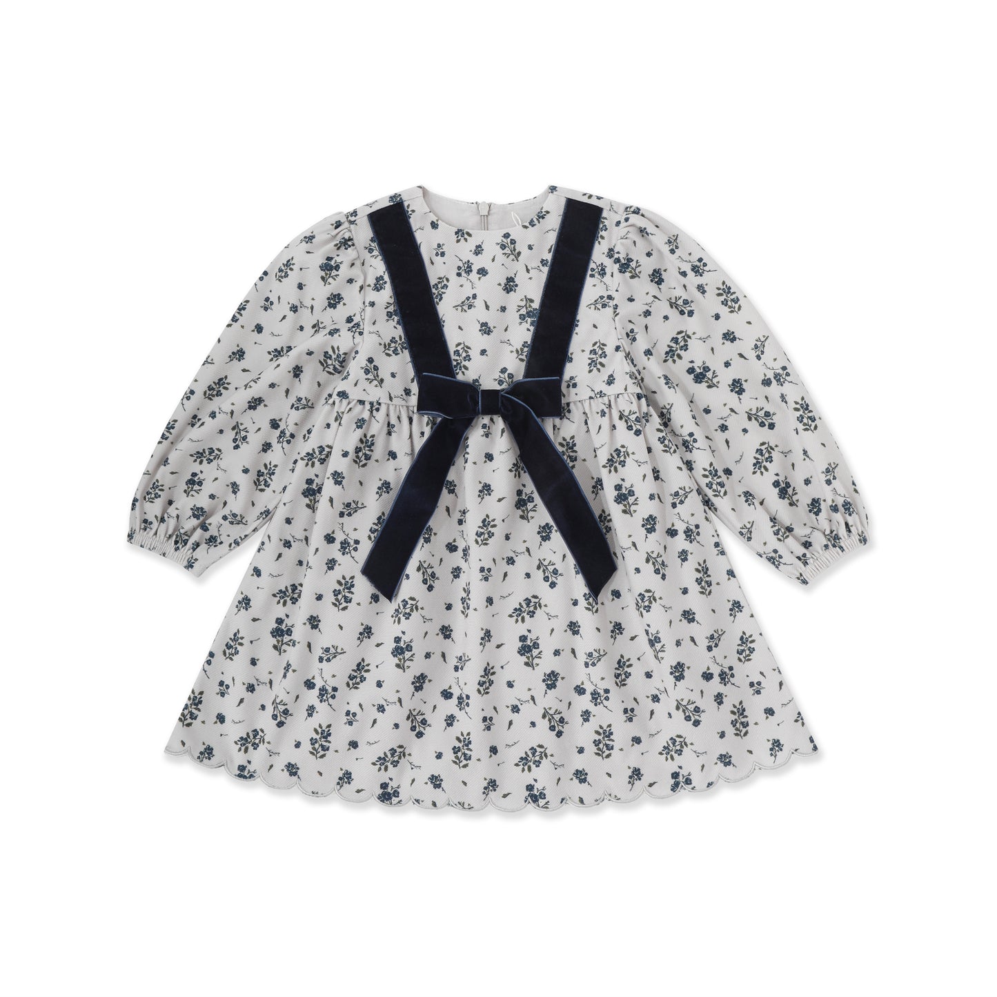 Floral corduroy dress 018 Green / 12