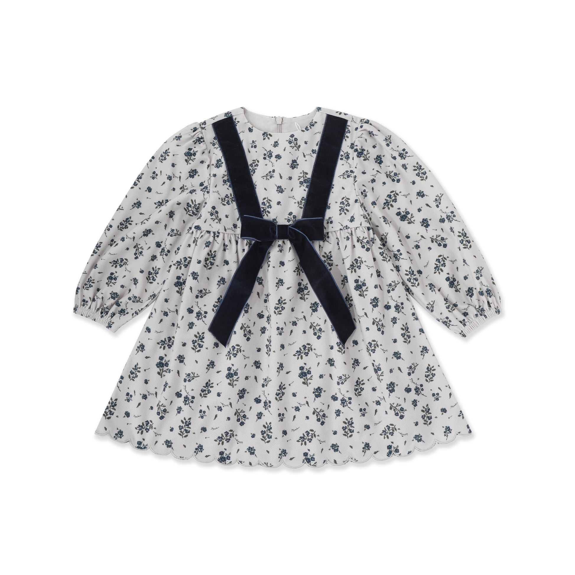 Floral corduroy dress 018 Green / 12