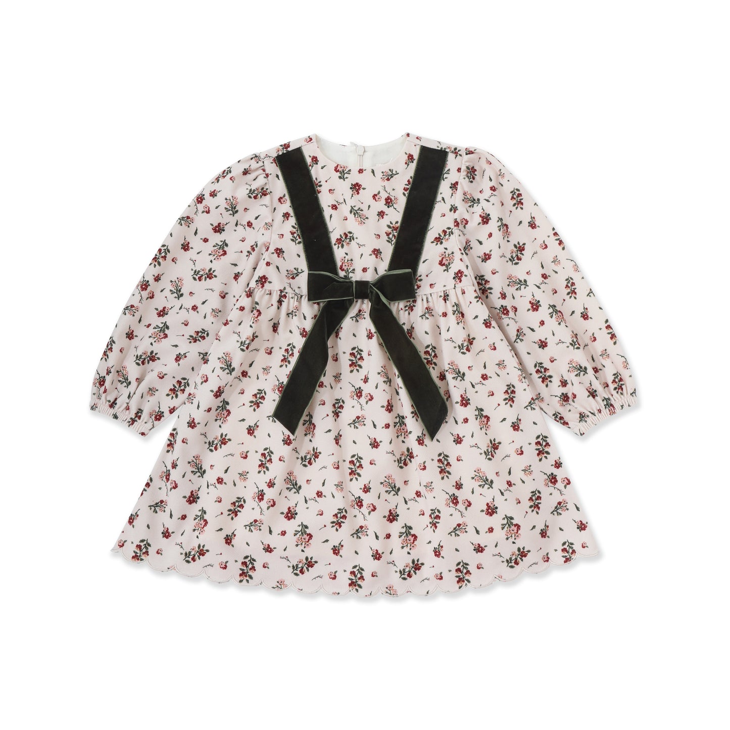 Floral corduroy dress 018 Maroon / 12