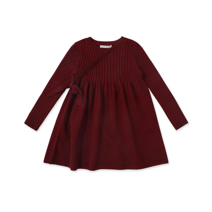 Tie knit dress 019 Maroon / 10