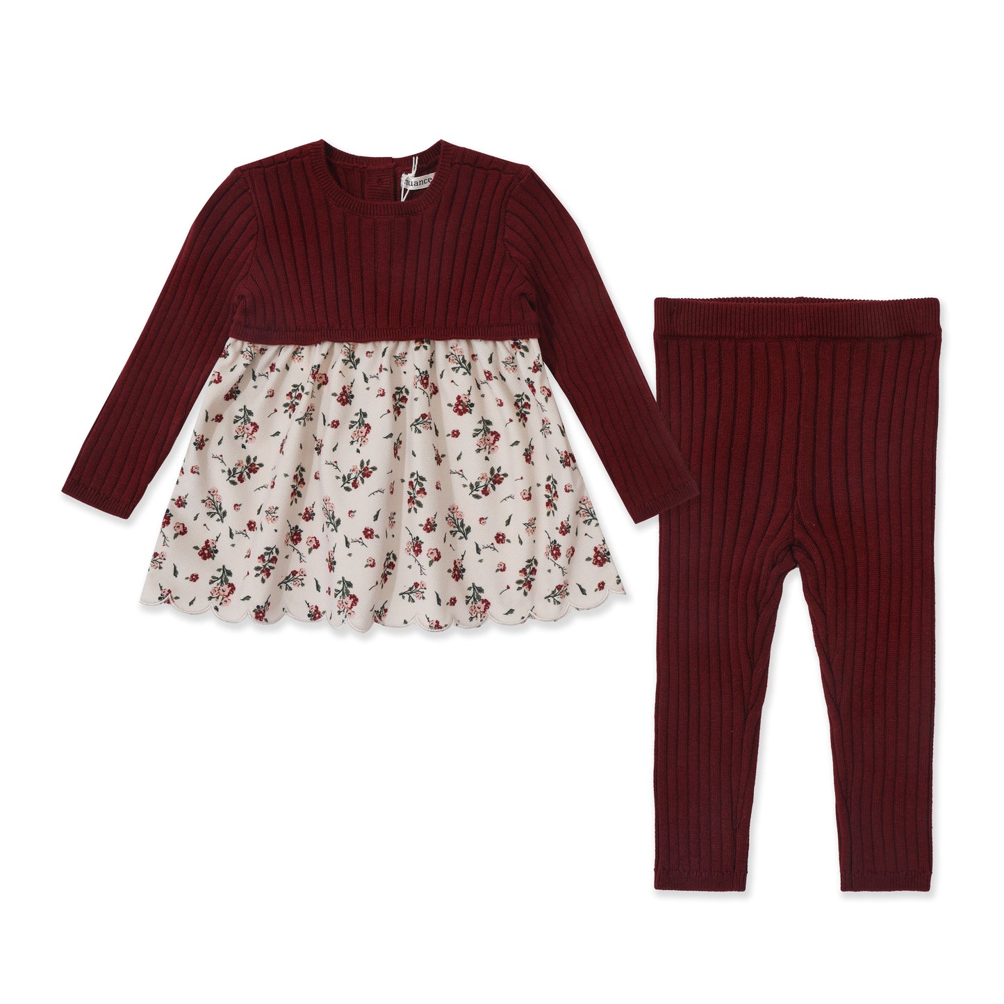 Baby girls knitted set 022 Maroon / 3-6M