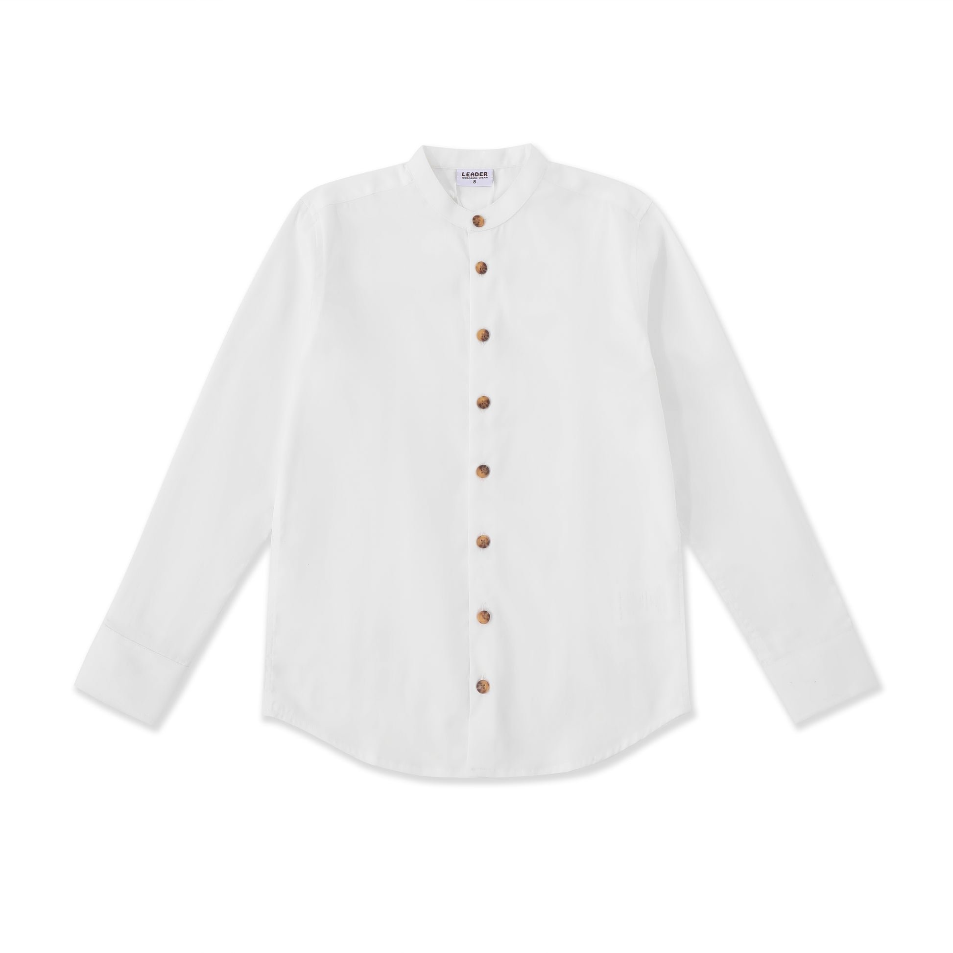 Textured Chinese collar shirt 268 White / 16