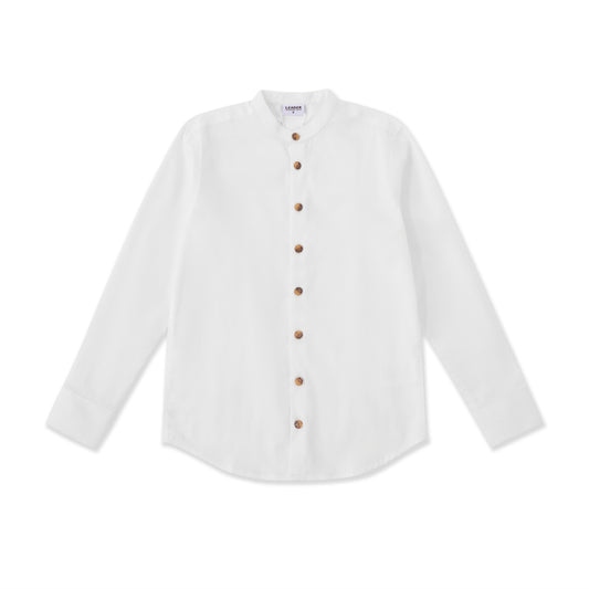 Textured Chinese collar shirt 268 White / 16