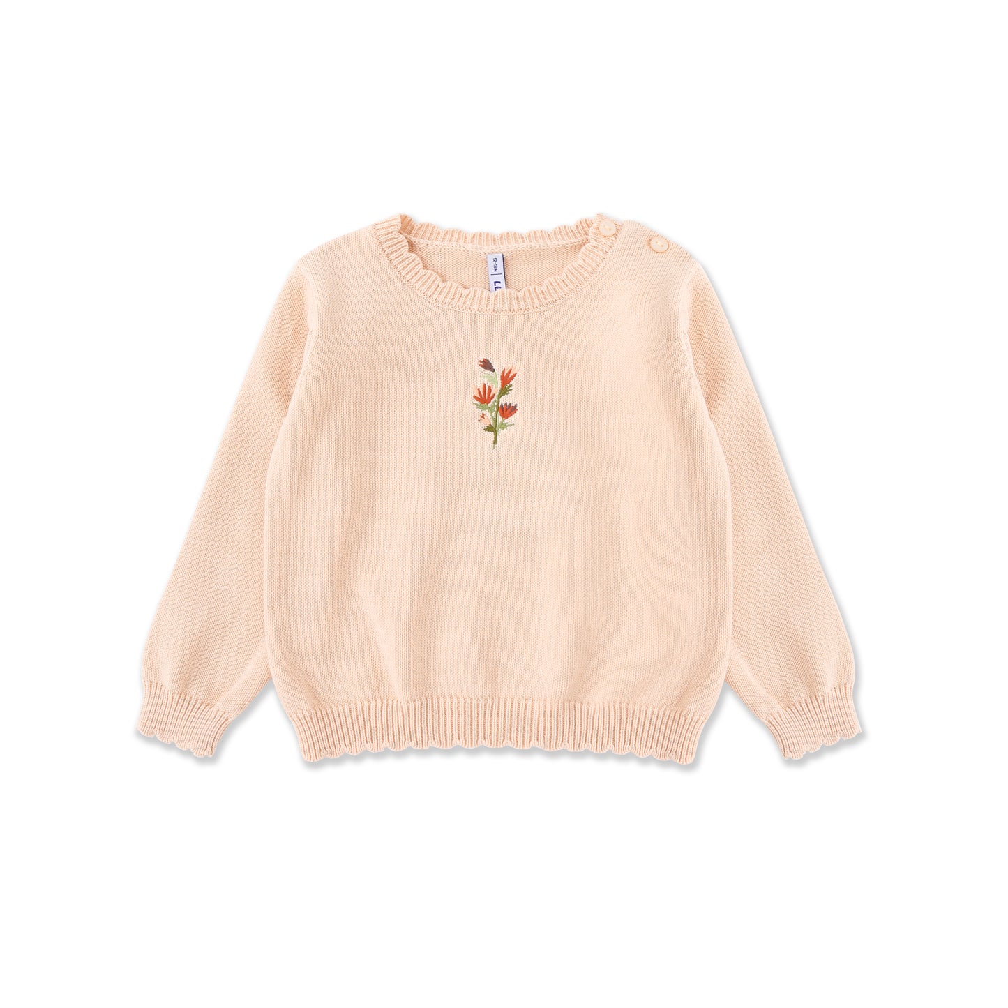 Embroidered Floral Knit Baby Pullover 043 Cream / 182