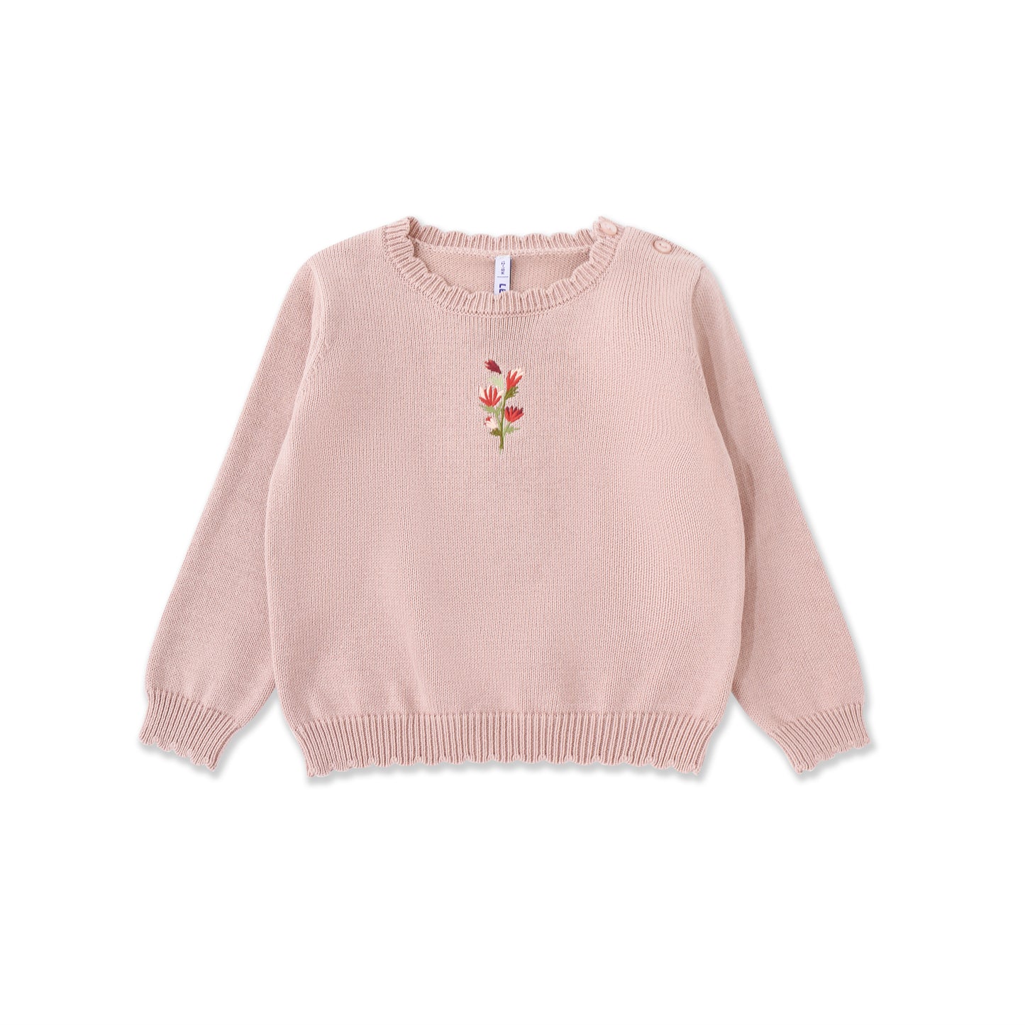 Embroidered Floral Knit Baby Pullover 043 Pink / 182