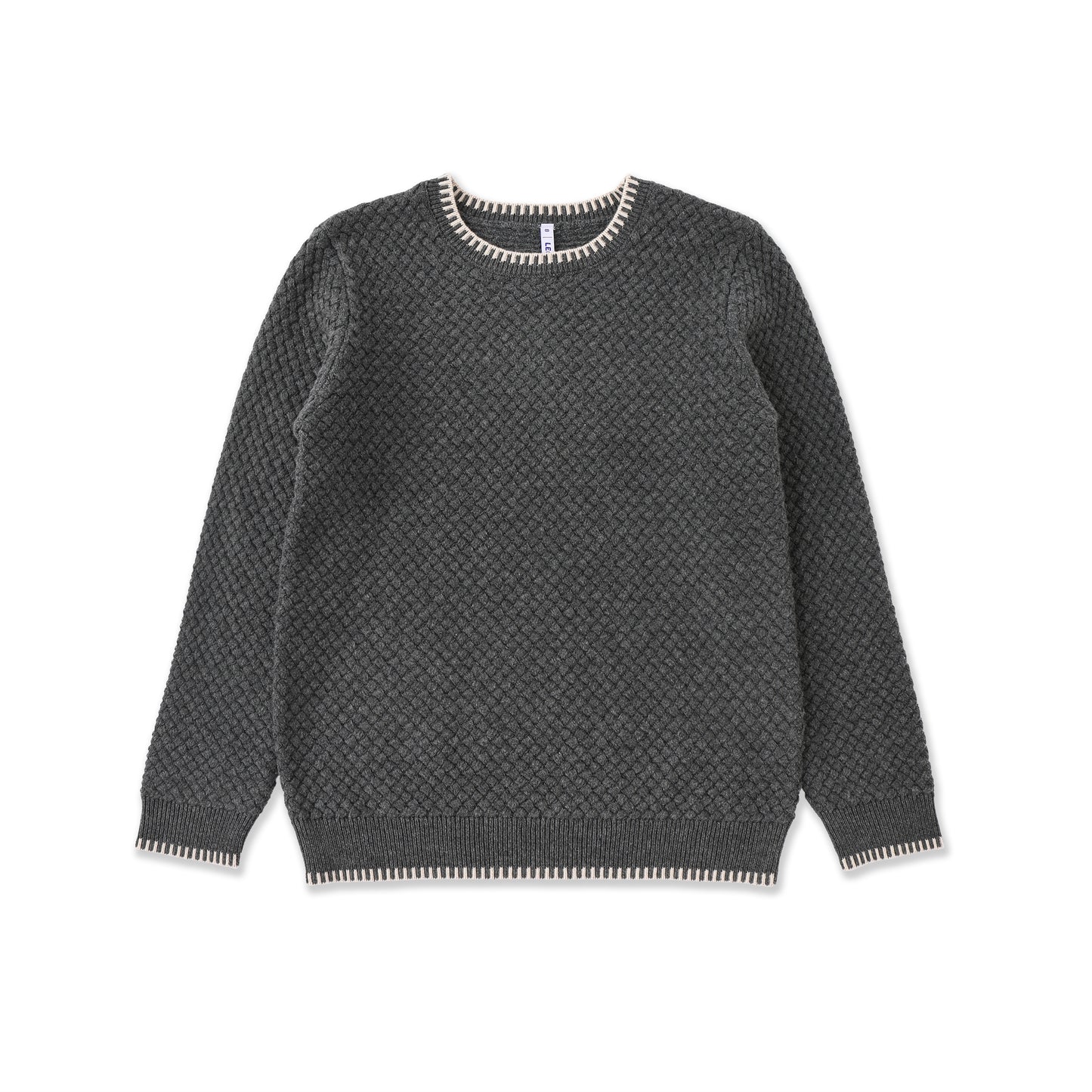 Contrast stitched sweater 046 Dark Grey / 14