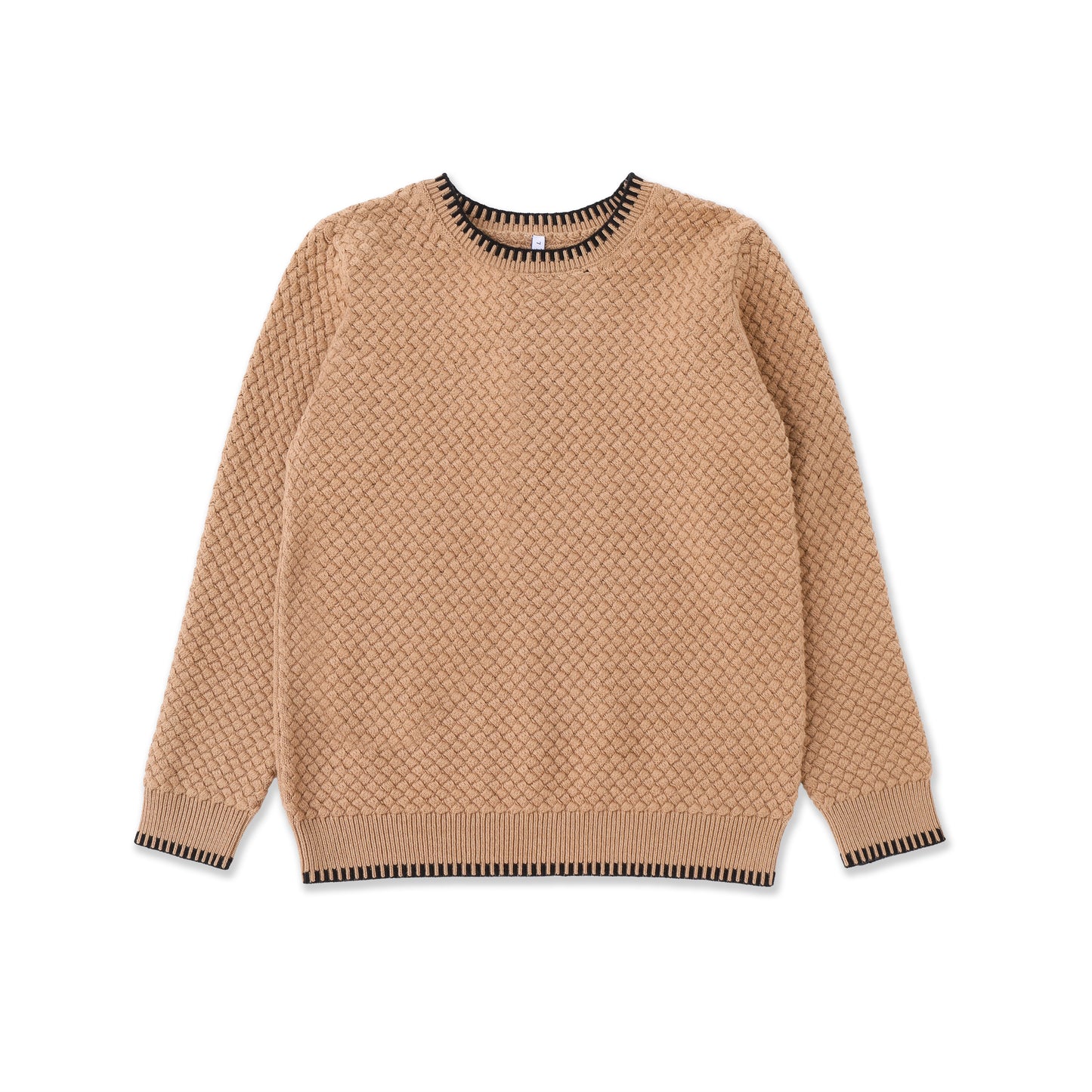 Contrast stitched sweater 046 Beige / 14