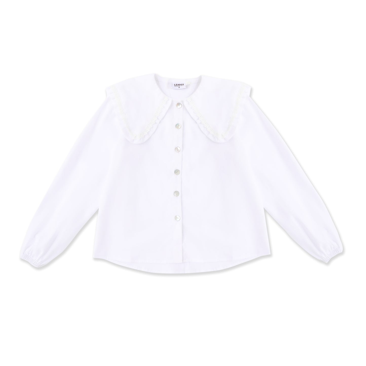 Textured button-down girls shirt 050 White / 16