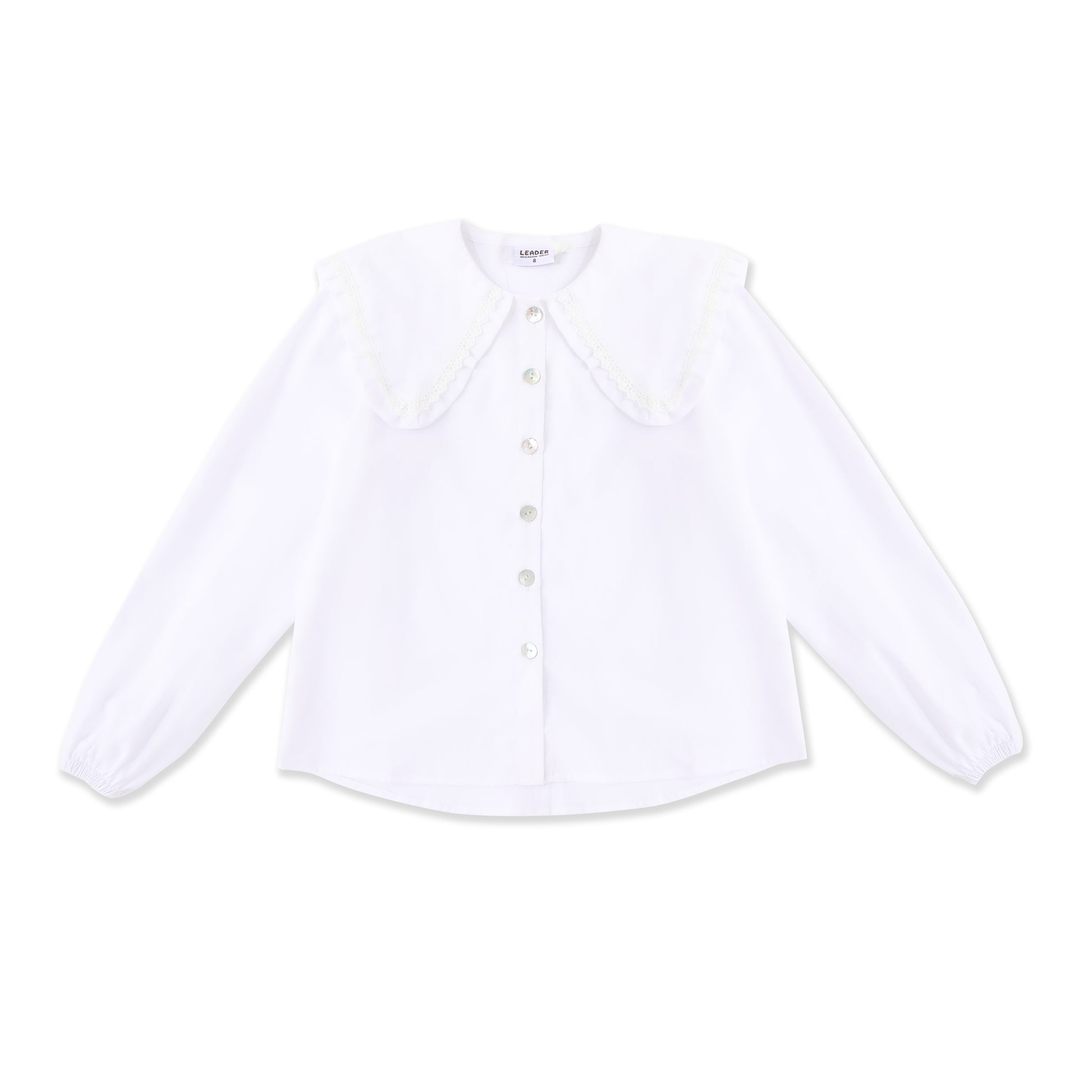 Textured button-down girls shirt 050 White / 16