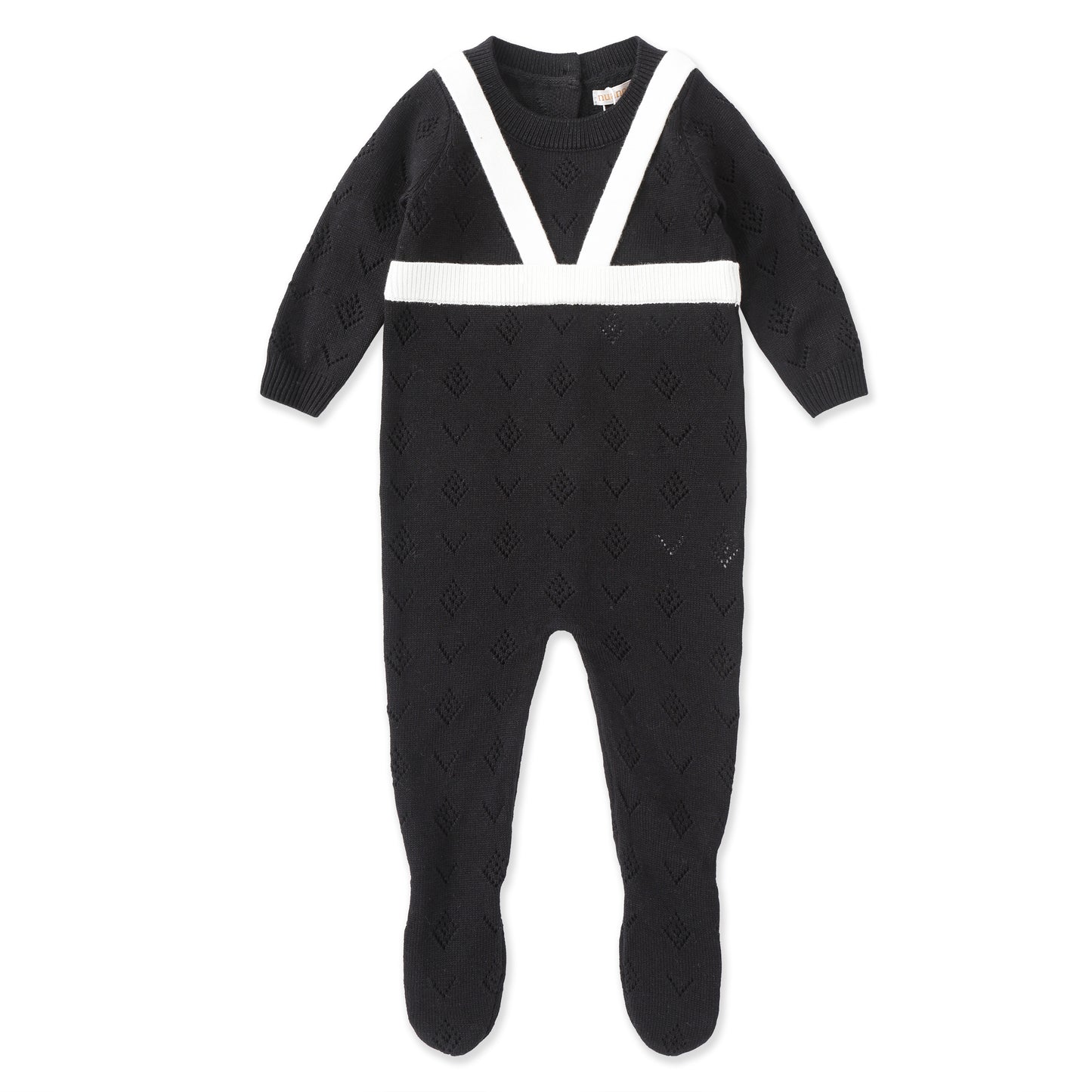 Pointelle Footie Romper 053 Black / 0-3
