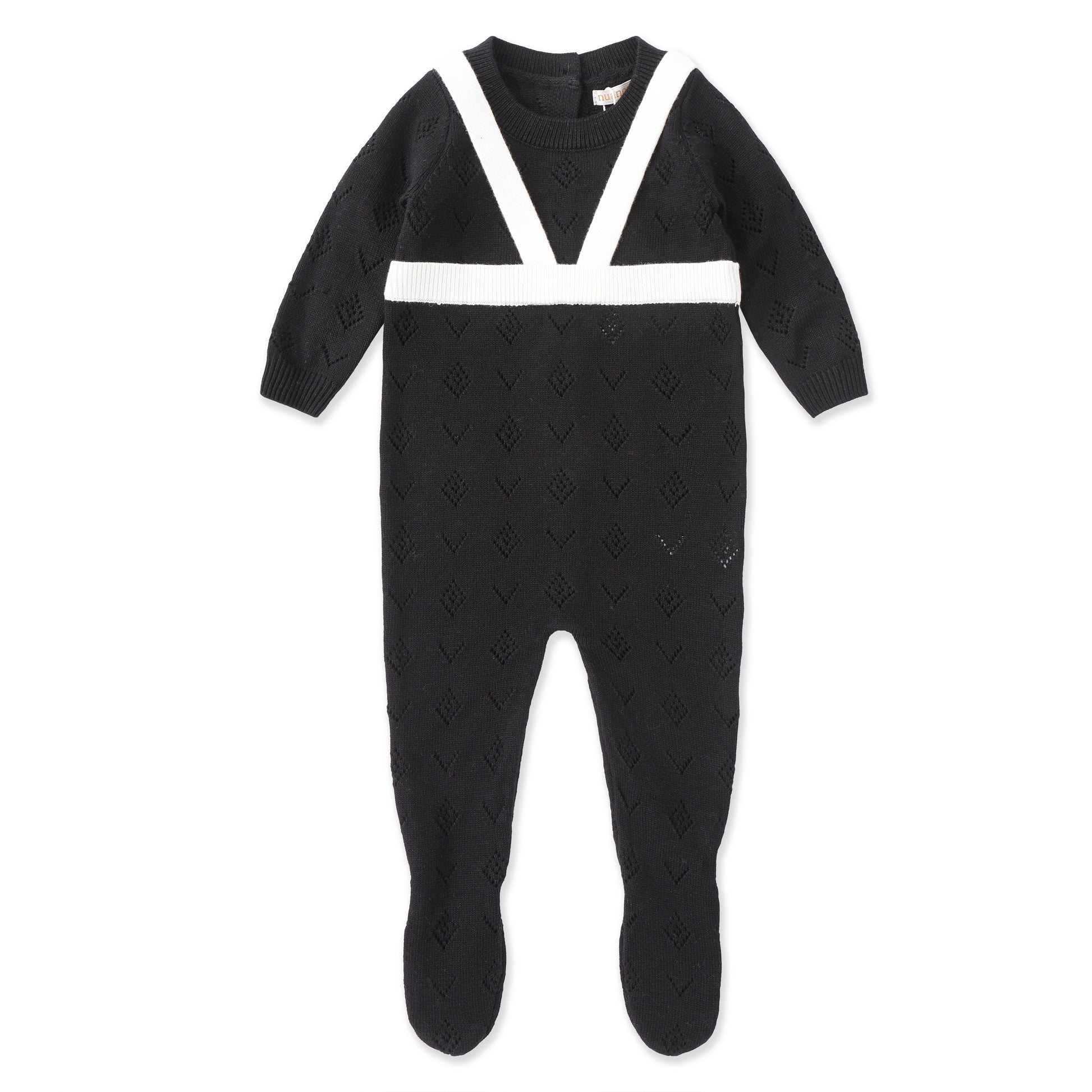 Pointelle Footie Romper 053 Black / 0-3