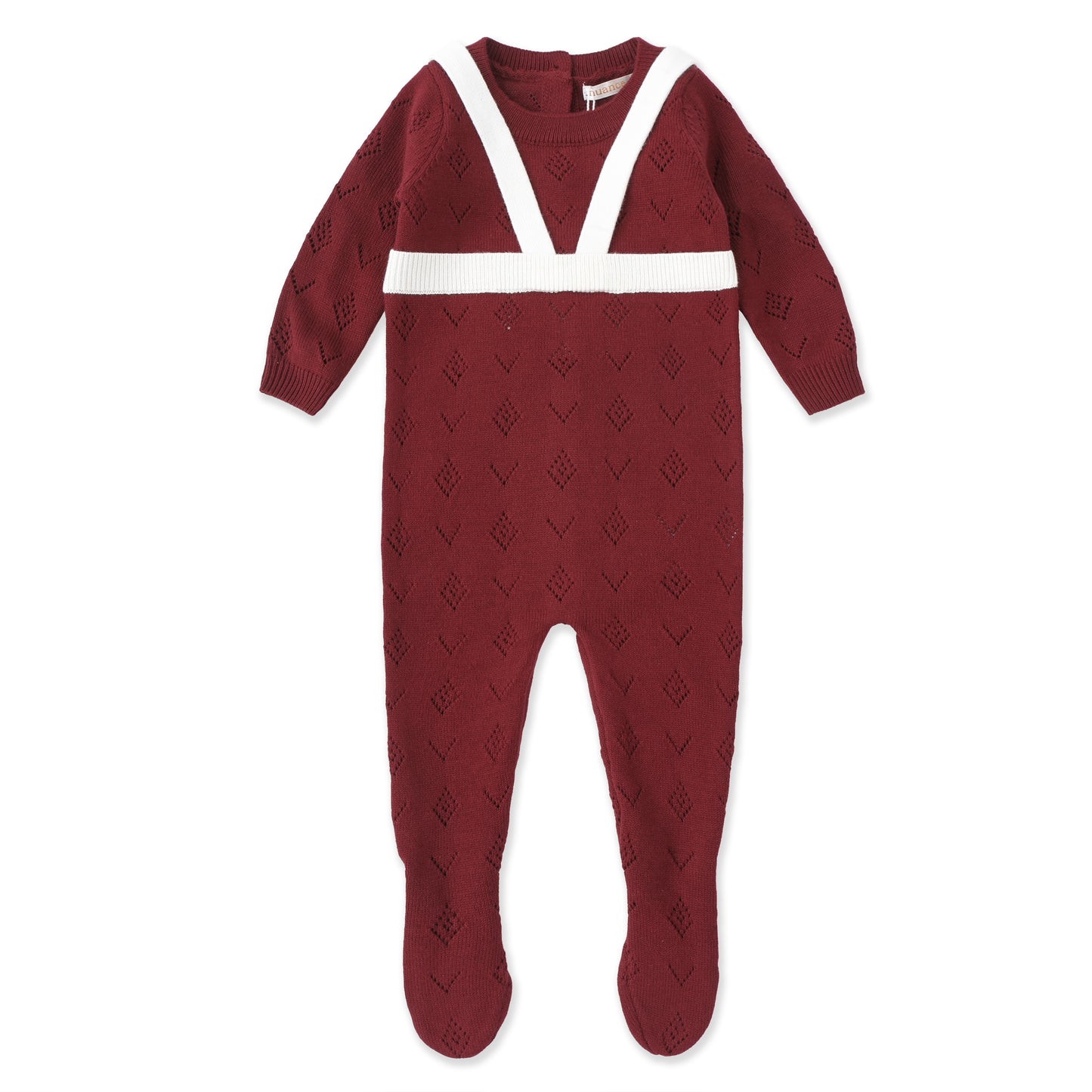 Pointelle Footie Romper 053 Maroon / 0-3