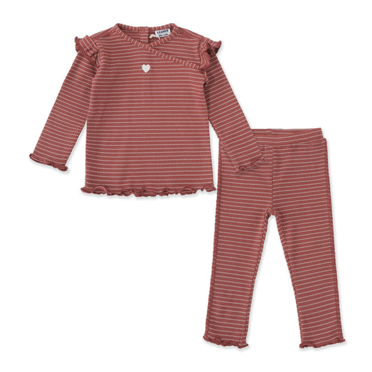 Ribbed Cozy Lounge Set 000 Maroon / 612