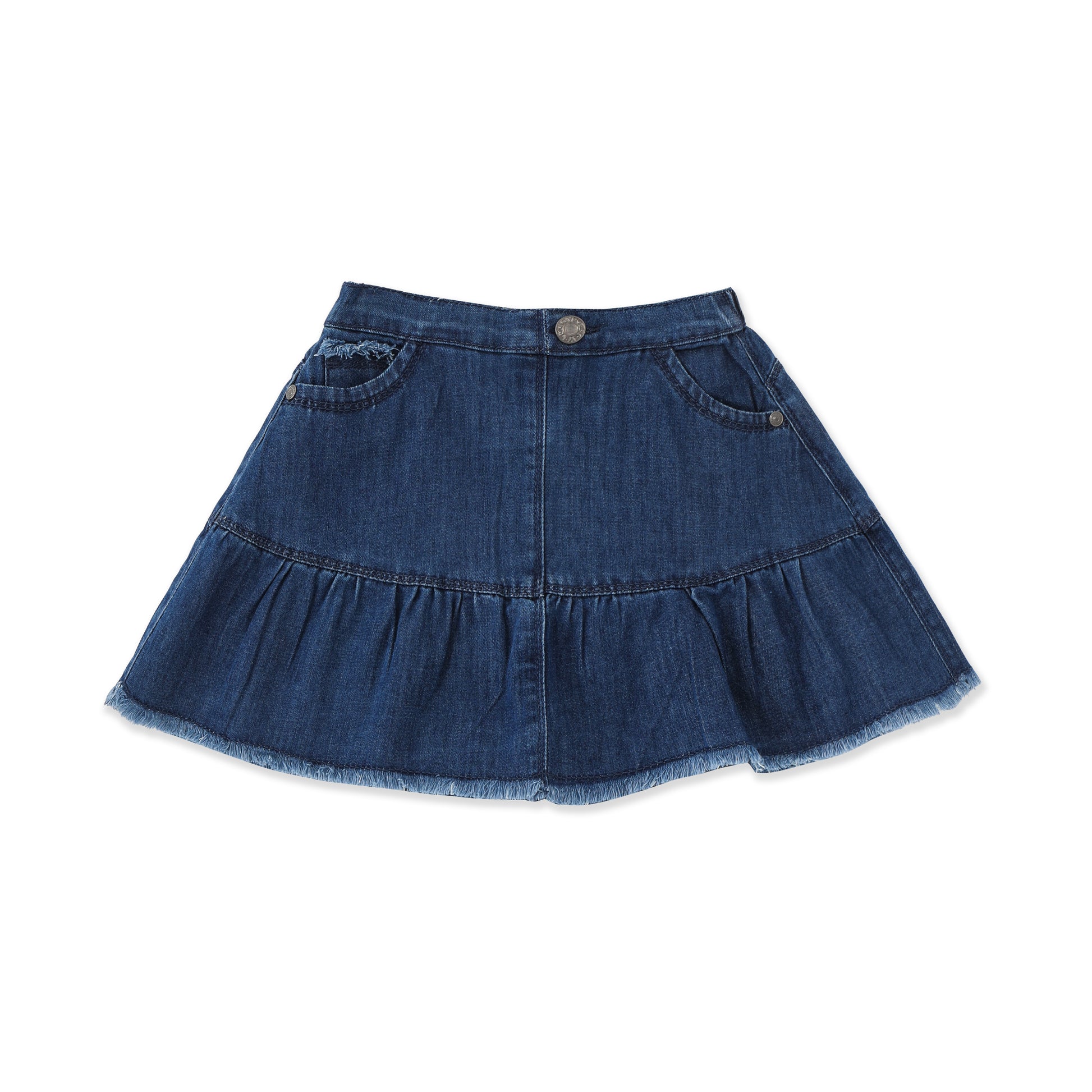 Fringed denim skirt 012 Navy / 8