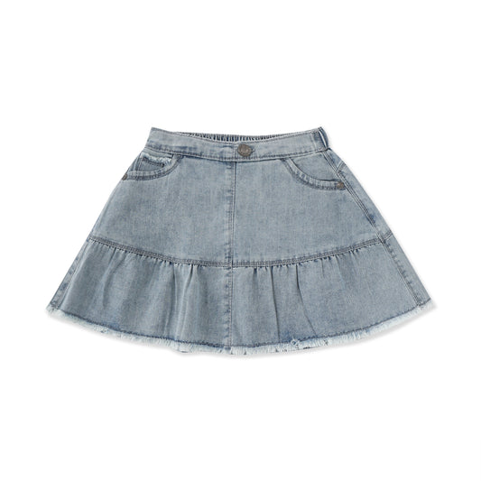 Fringed denim skirt 012 Blue / 8