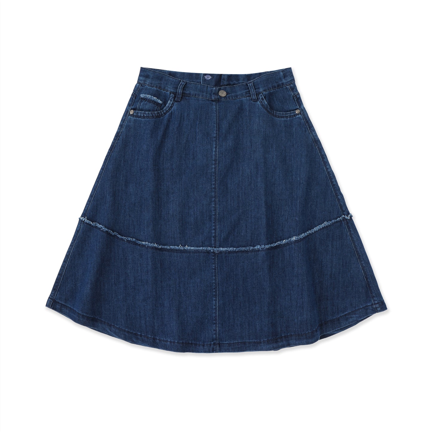 Fringed denim skirt 013 Navy / 18