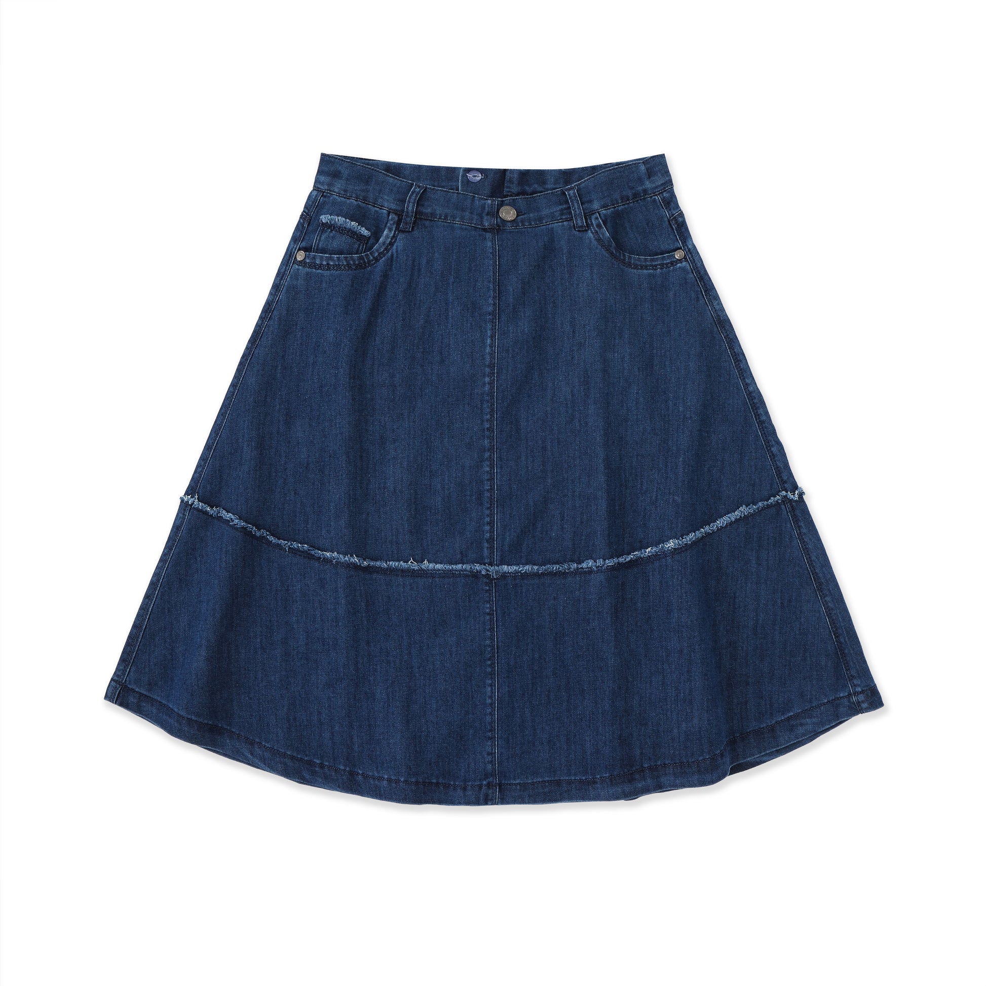 Fringed denim skirt 013 Navy / 18