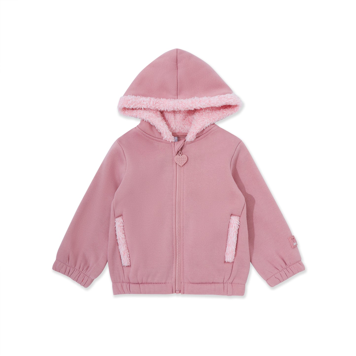 Girls Fleece Zip Hoodie 014 Pink / 3-6M