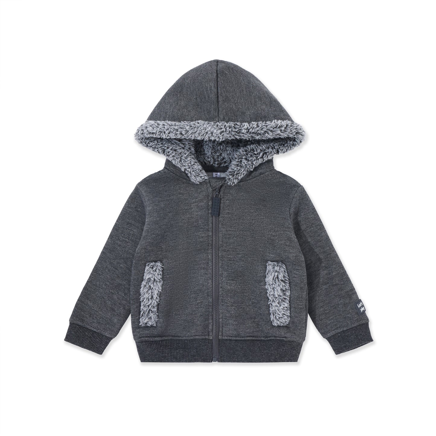 Boys Fleece Zip Hoodie 015 Dark Grey / 3-6M
