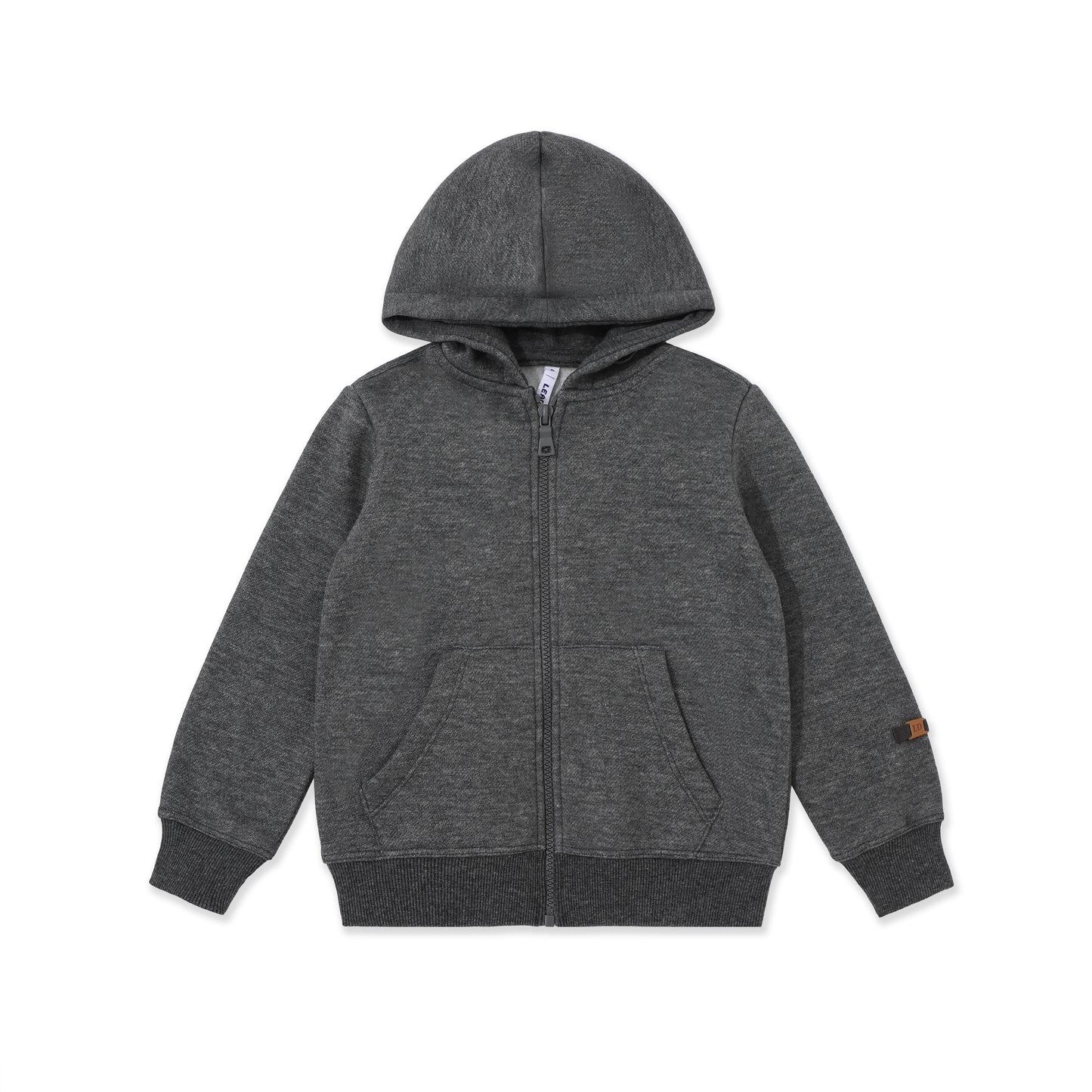 Boys Zip Hoodie 017 Dark Grey / 10