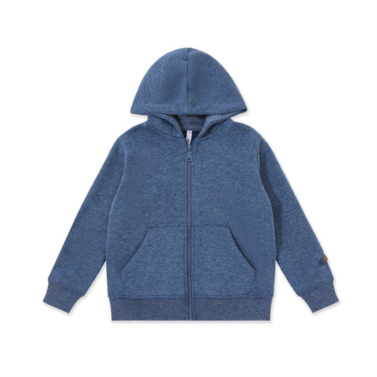 Boys Zip Hoodie 017 Textured Denim / 10
