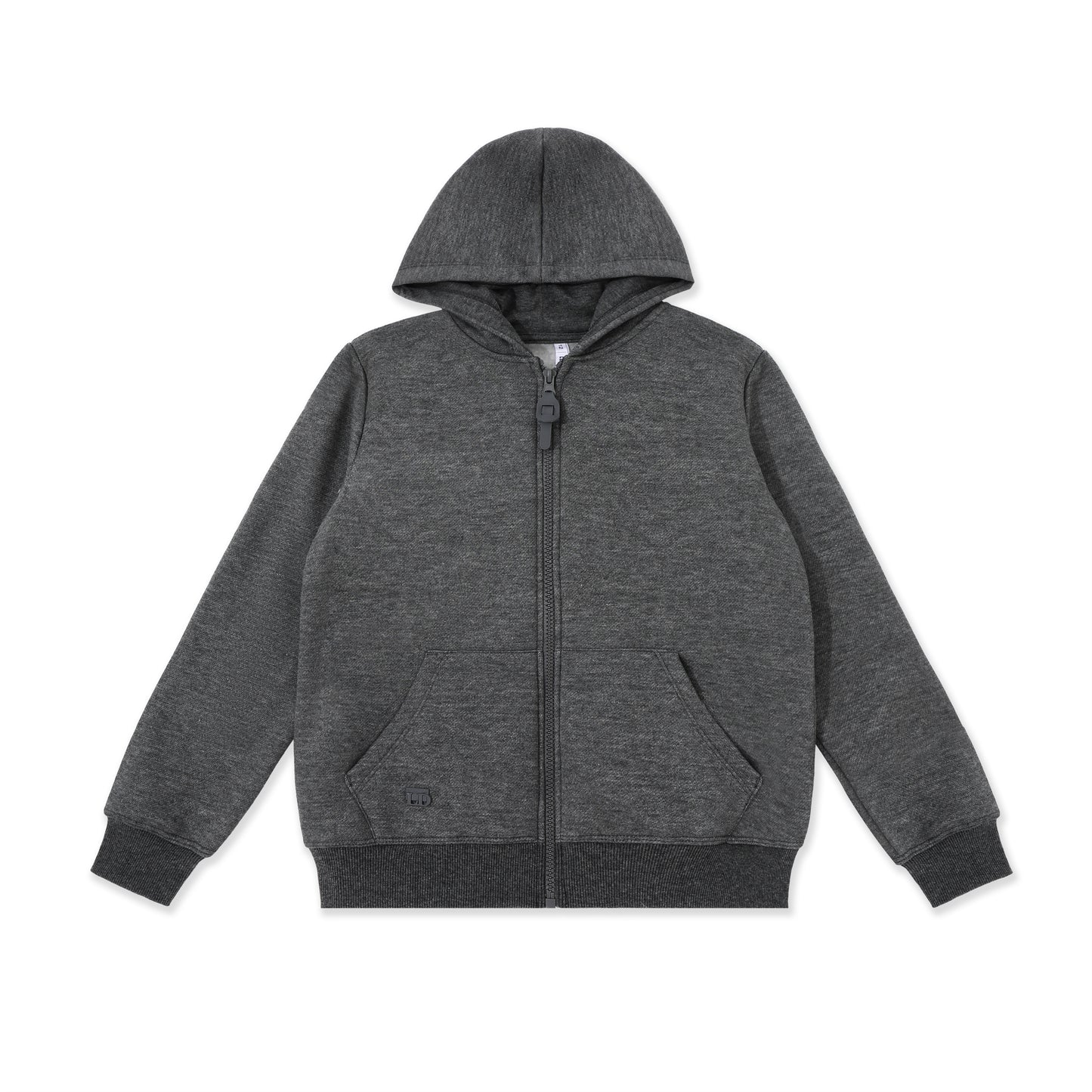 Girls Zip Hoodie 018 Dark Grey / 16