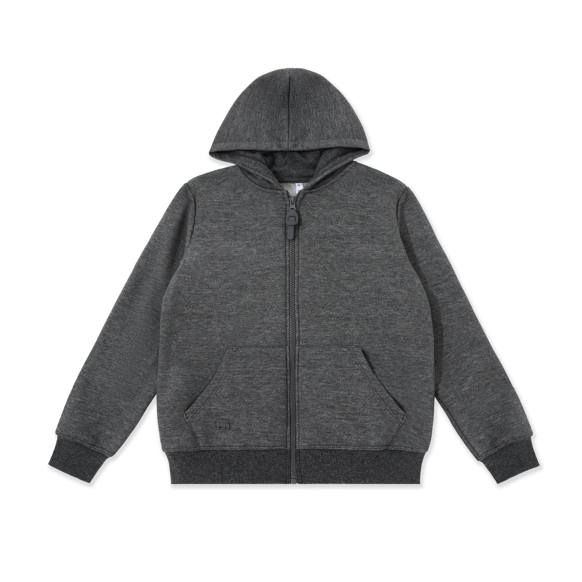 Girls Zip Hoodie 018 Dark Grey / 16