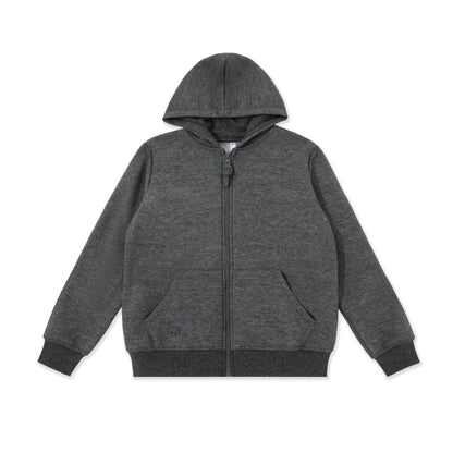 Girls Zip Hoodie 018 Dark Grey / 16