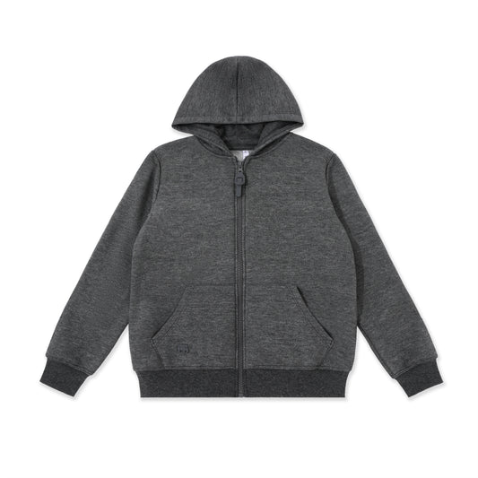 Girls Zip Hoodie 018 Dark Grey / 16
